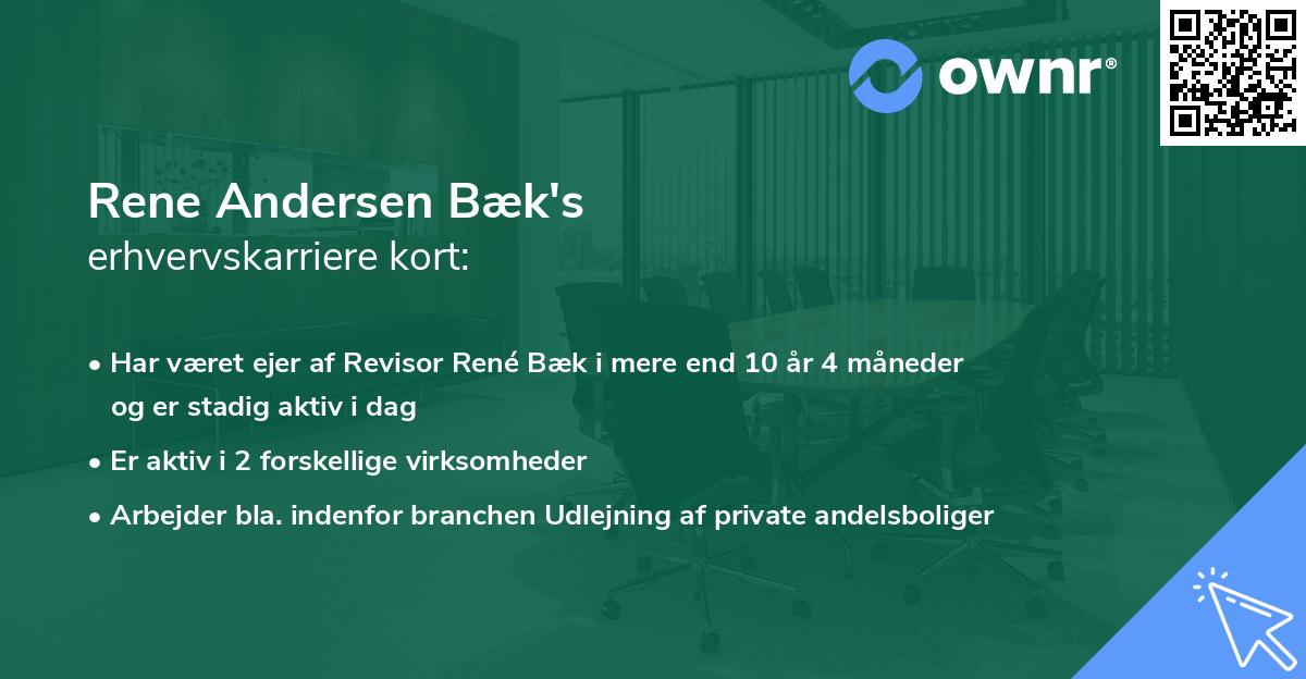 Rene Andersen Bæk's erhvervskarriere kort