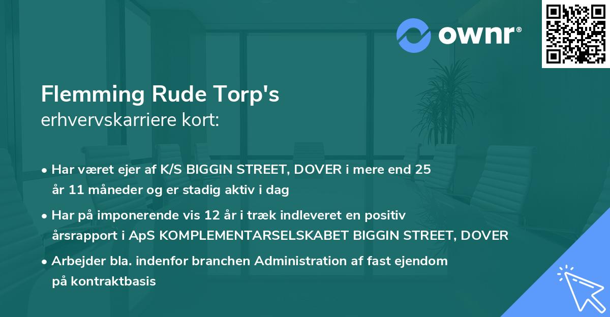 Flemming Rude Torp's erhvervskarriere kort