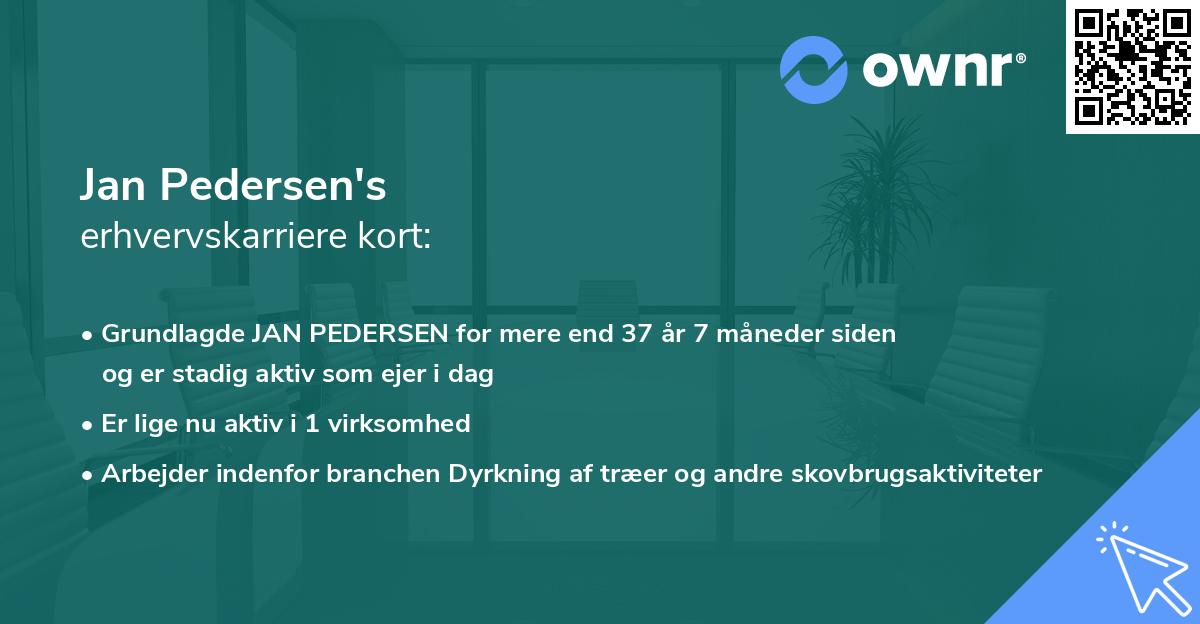 Jan Pedersen's erhvervskarriere kort