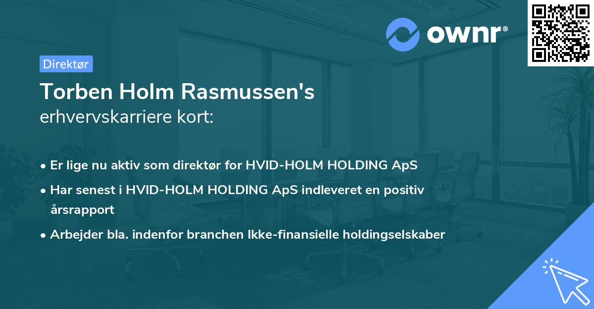 Torben Holm Rasmussen's erhvervskarriere kort
