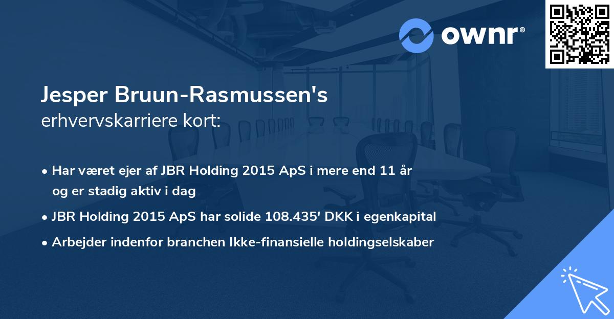 Jesper Bruun-Rasmussen's erhvervskarriere kort