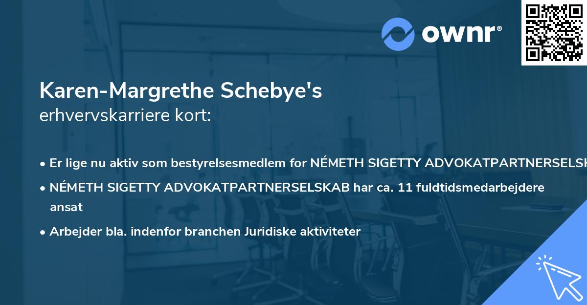 Karen-Margrethe Schebye's erhvervskarriere kort