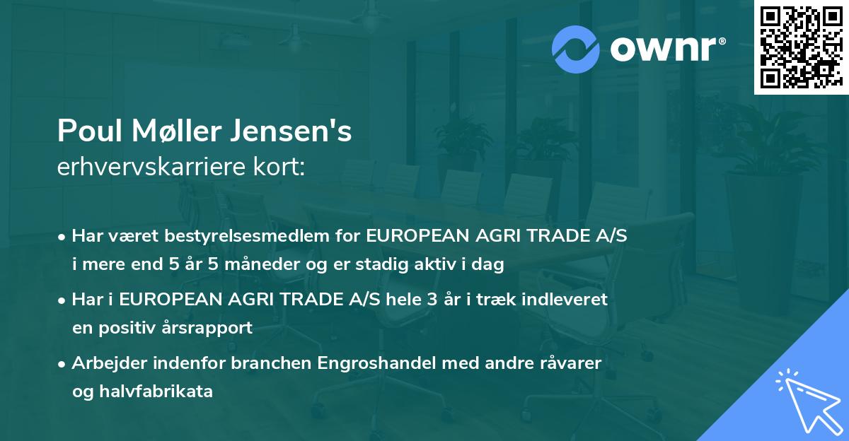 Poul Møller Jensen's erhvervskarriere kort