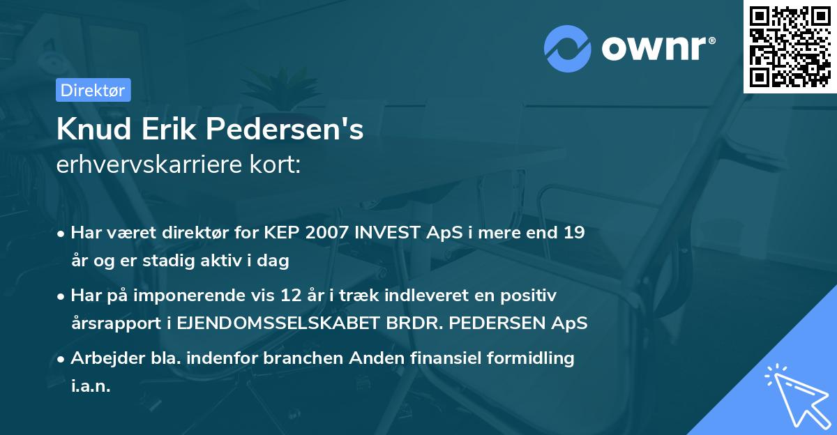 Knud Erik Pedersen's erhvervskarriere kort