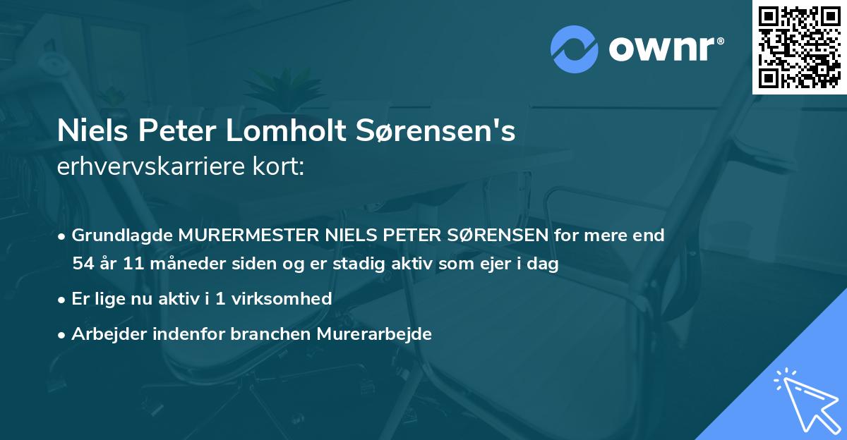 Niels Peter Lomholt Sørensen's erhvervskarriere kort