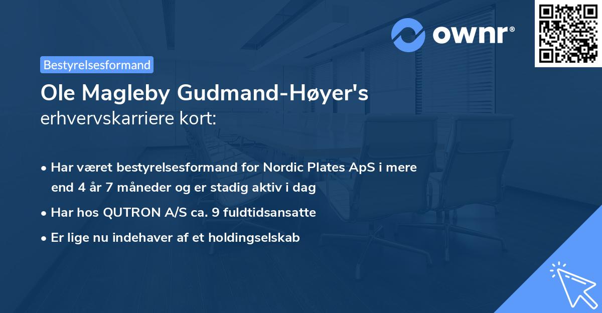 Ole Magleby Gudmand-Høyer's erhvervskarriere kort