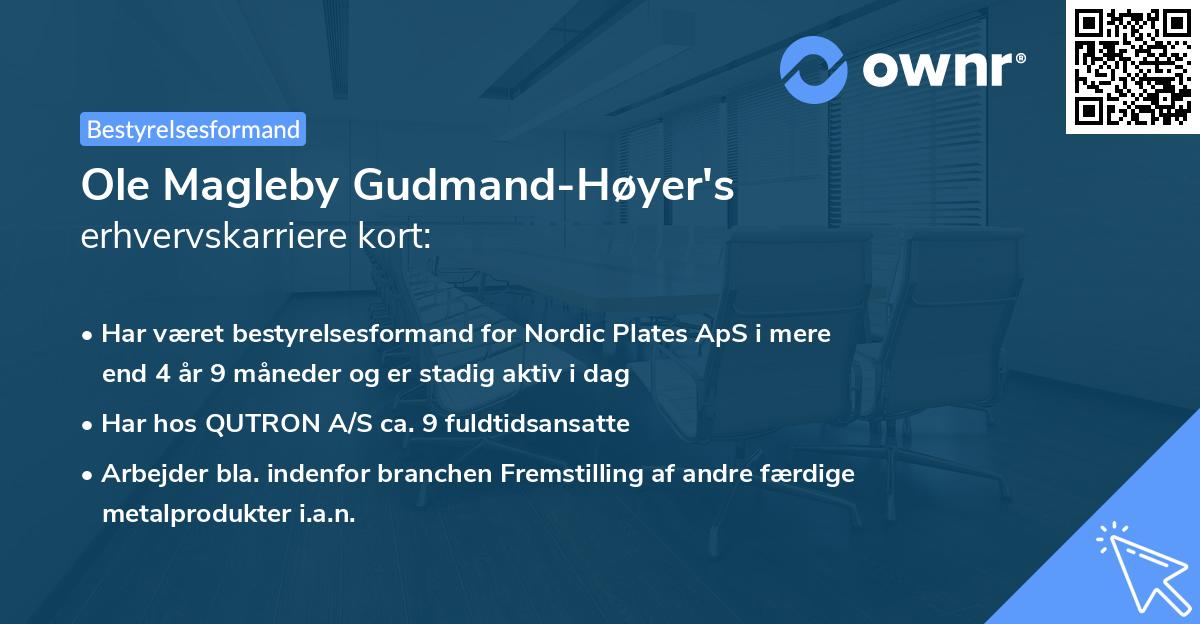 Ole Magleby Gudmand-Høyer's erhvervskarriere kort