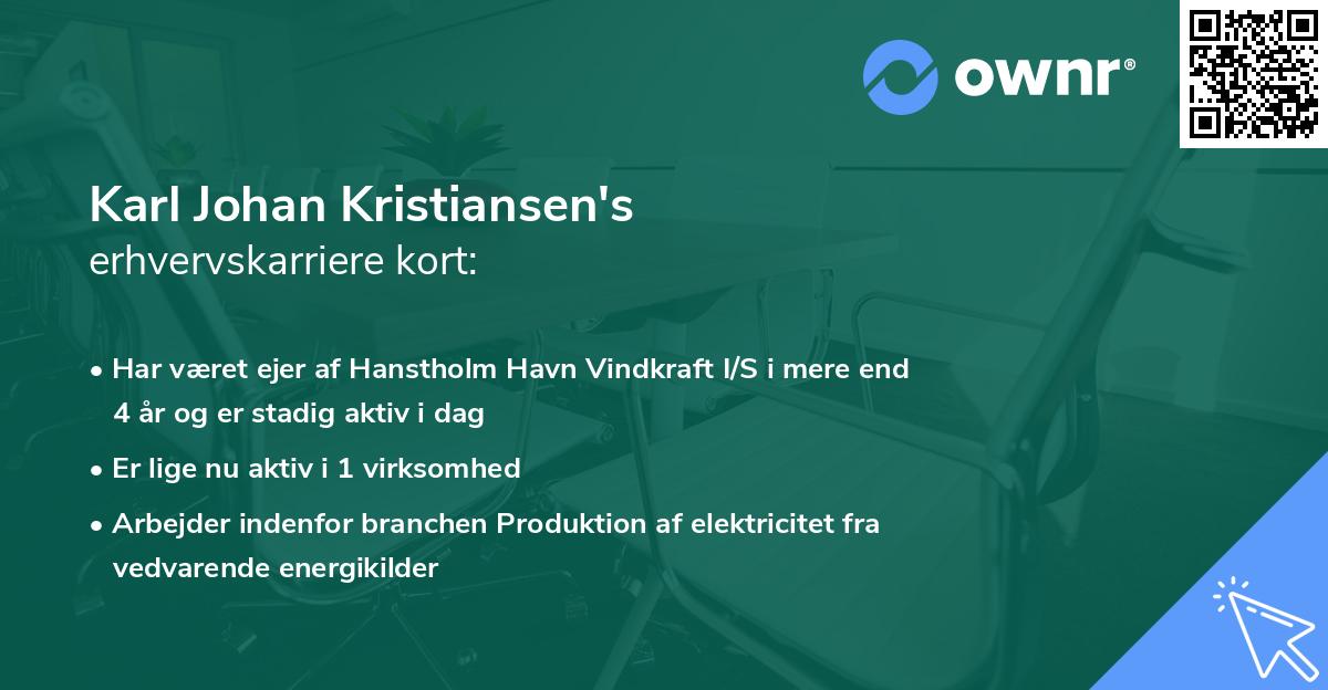 Karl Johan Kristiansen's erhvervskarriere kort