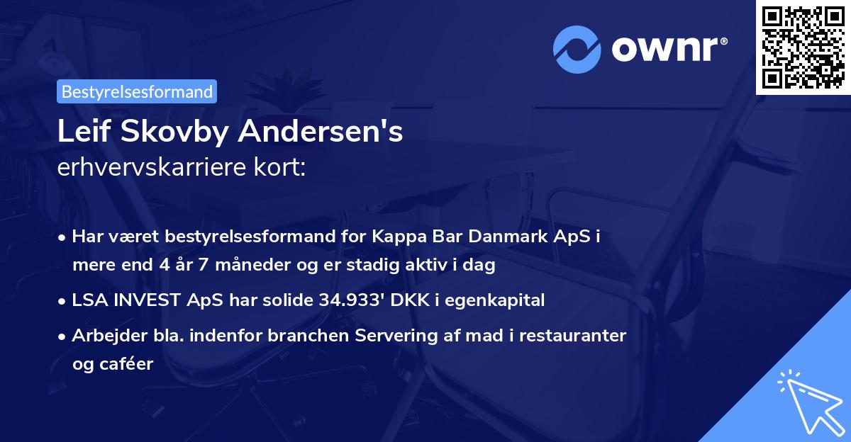 Leif Skovby Andersen's erhvervskarriere kort