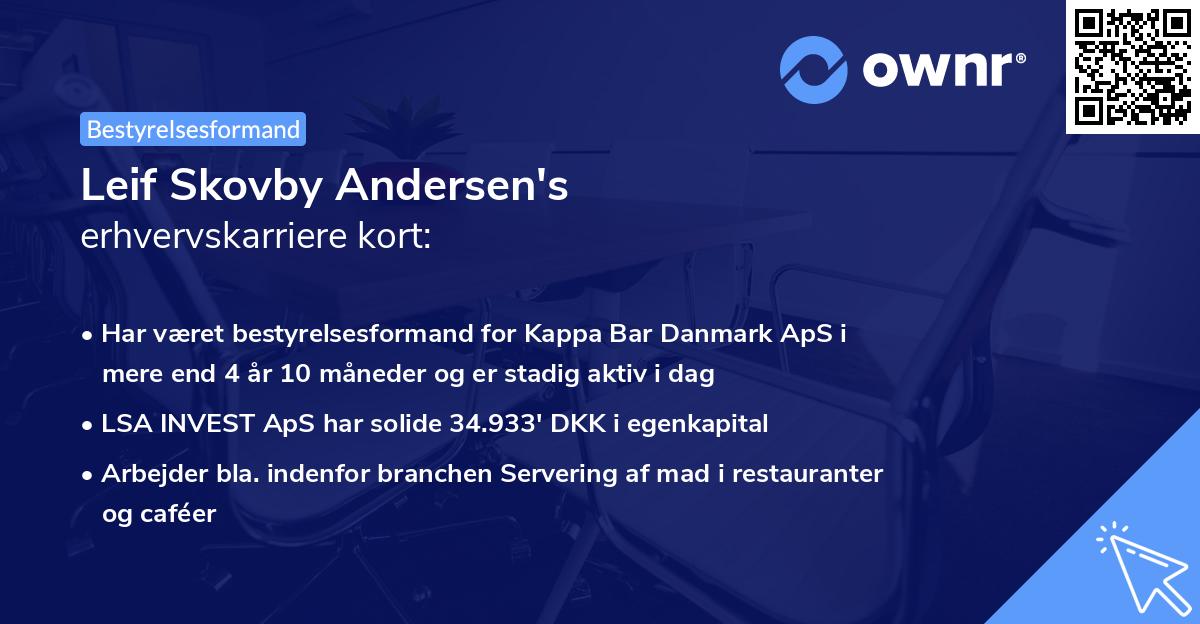 Leif Skovby Andersen's erhvervskarriere kort