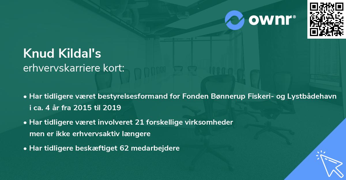 Knud Kildal's erhvervskarriere kort