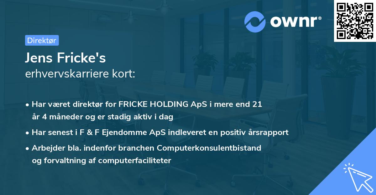Jens Fricke's erhvervskarriere kort