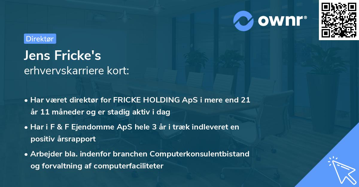 Jens Fricke's erhvervskarriere kort