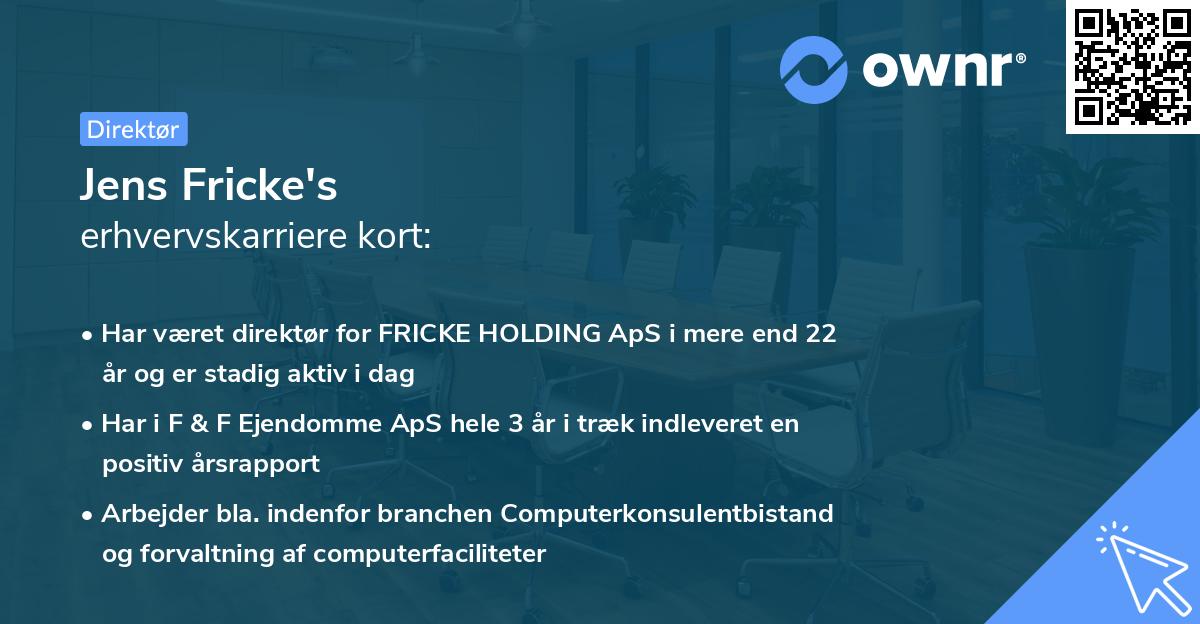 Jens Fricke's erhvervskarriere kort