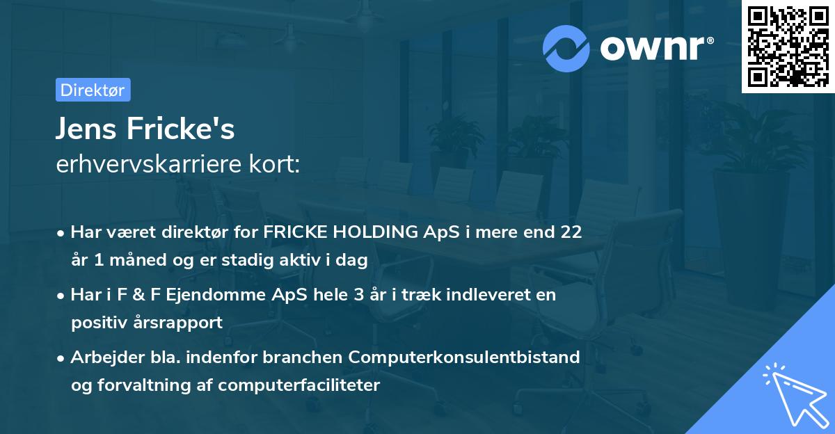 Jens Fricke's erhvervskarriere kort
