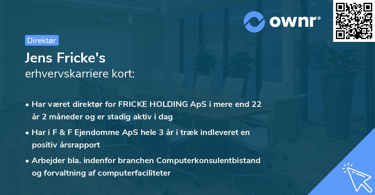 Jens Fricke's erhvervskarriere kort
