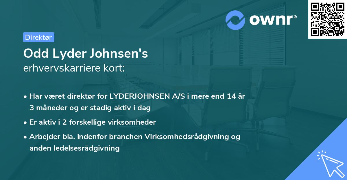 Odd Lyder Johnsen's erhvervskarriere kort