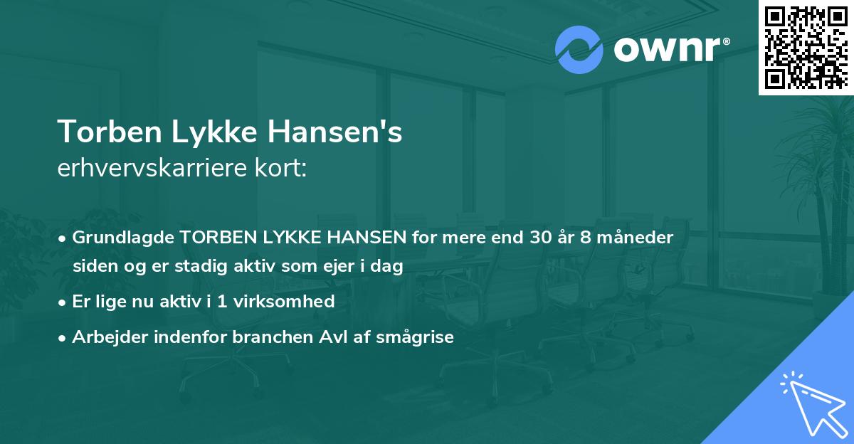 Torben Lykke Hansen's erhvervskarriere kort