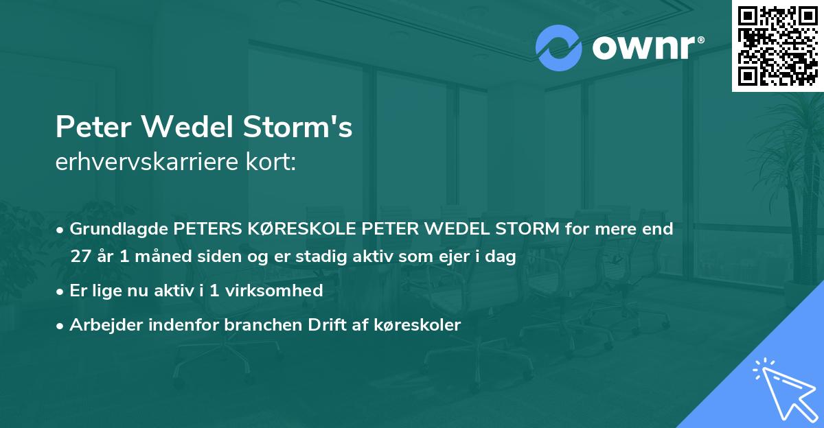 Peter Wedel Storm's erhvervskarriere kort