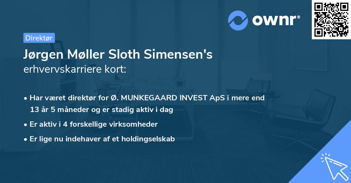 Jørgen Møller Sloth Simensen's erhvervskarriere kort