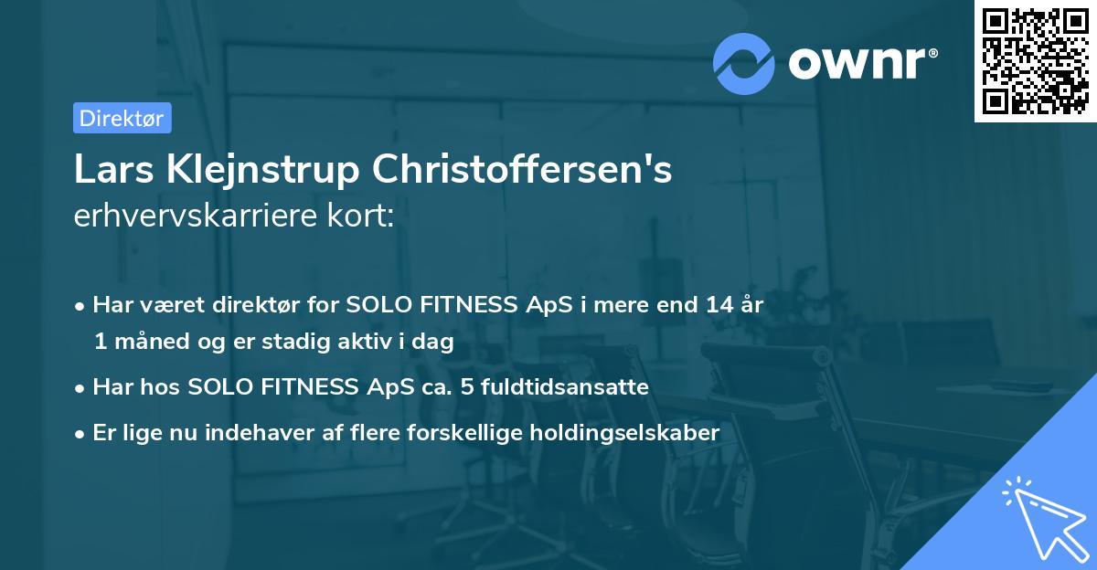 Lars Klejnstrup Christoffersen's erhvervskarriere kort