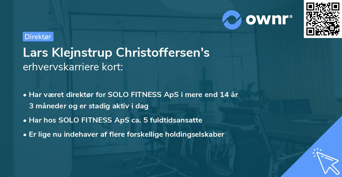 Lars Klejnstrup Christoffersen's erhvervskarriere kort