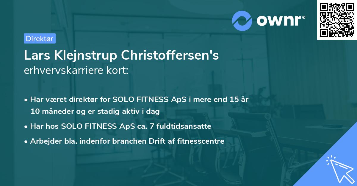 Lars Klejnstrup Christoffersen's erhvervskarriere kort