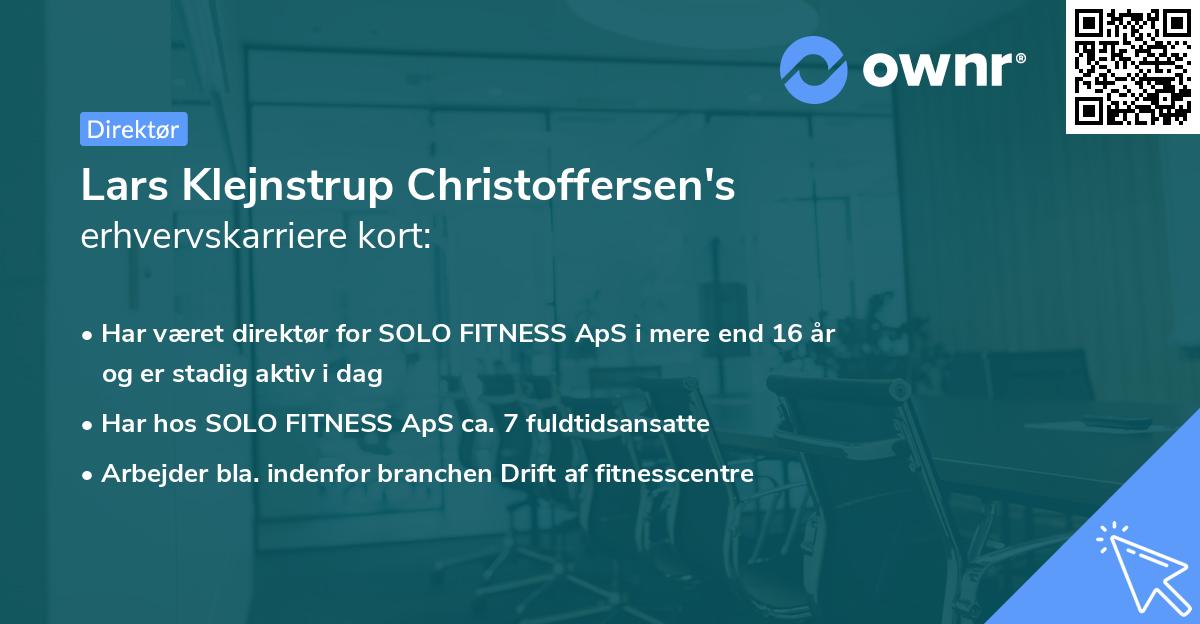 Lars Klejnstrup Christoffersen's erhvervskarriere kort