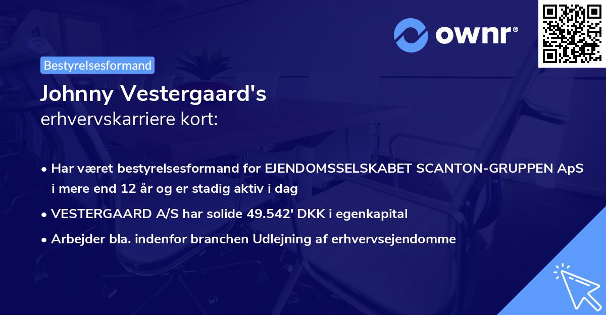 Johnny Vestergaard's erhvervskarriere kort