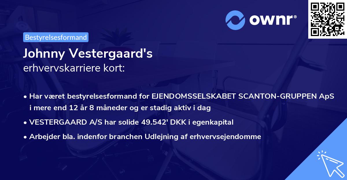 Johnny Vestergaard's erhvervskarriere kort