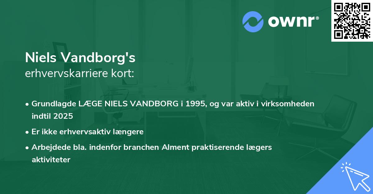 Niels Vandborg's erhvervskarriere kort