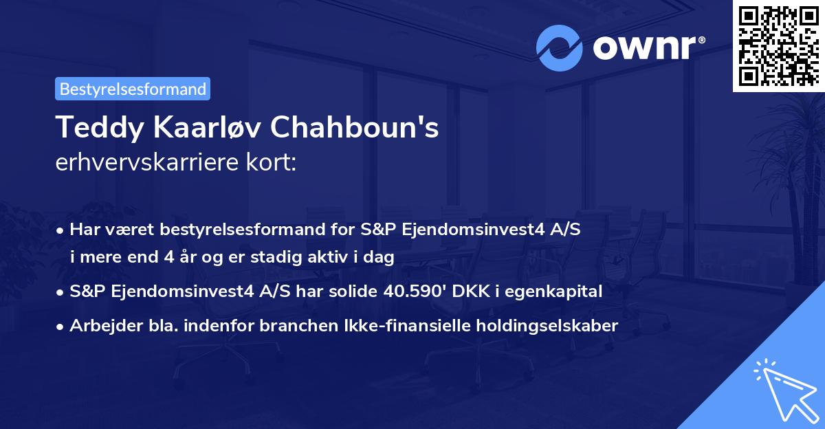 Teddy Kaarløv Chahboun's erhvervskarriere kort