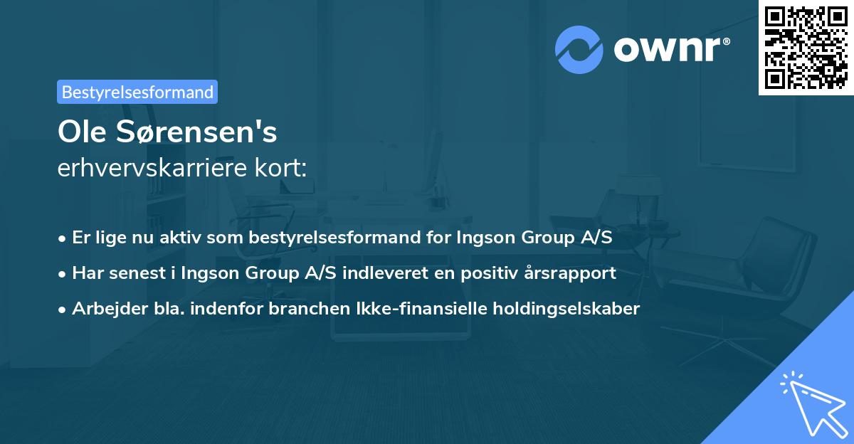 Ole Sørensen's erhvervskarriere kort