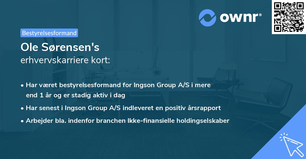 Ole Sørensen's erhvervskarriere kort