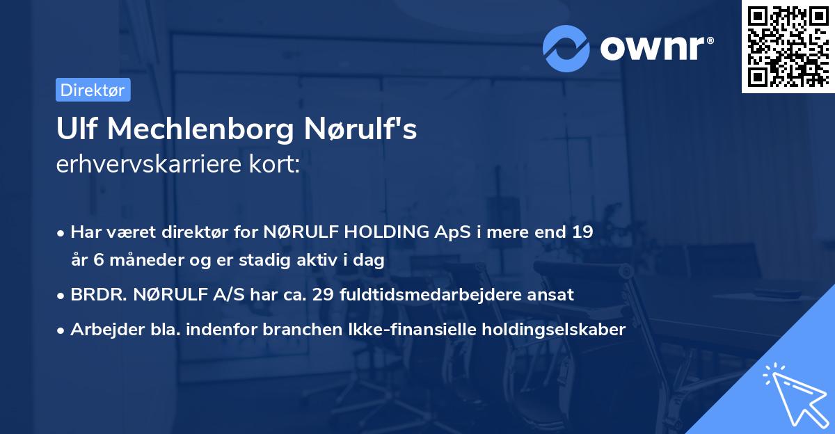 Ulf Mechlenborg Nørulf's erhvervskarriere kort