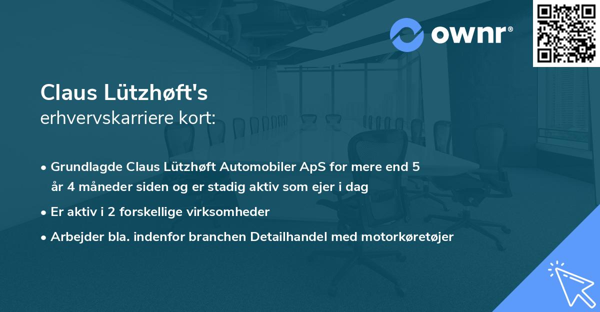 Claus Lützhøft's erhvervskarriere kort