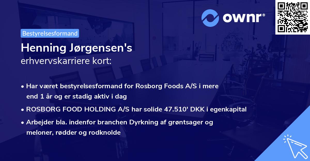 Henning Jørgensen's erhvervskarriere kort