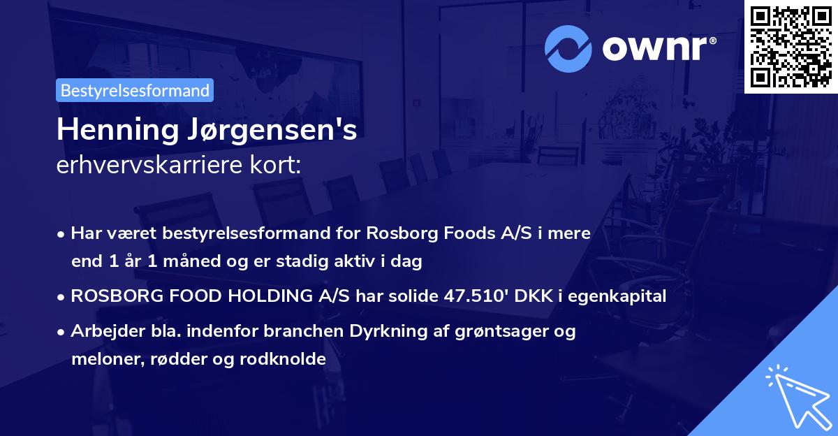 Henning Jørgensen's erhvervskarriere kort