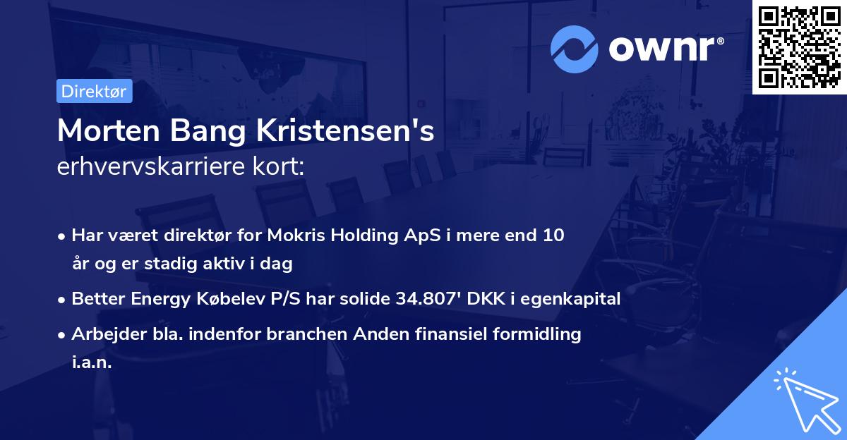 Morten Bang Kristensen's erhvervskarriere kort