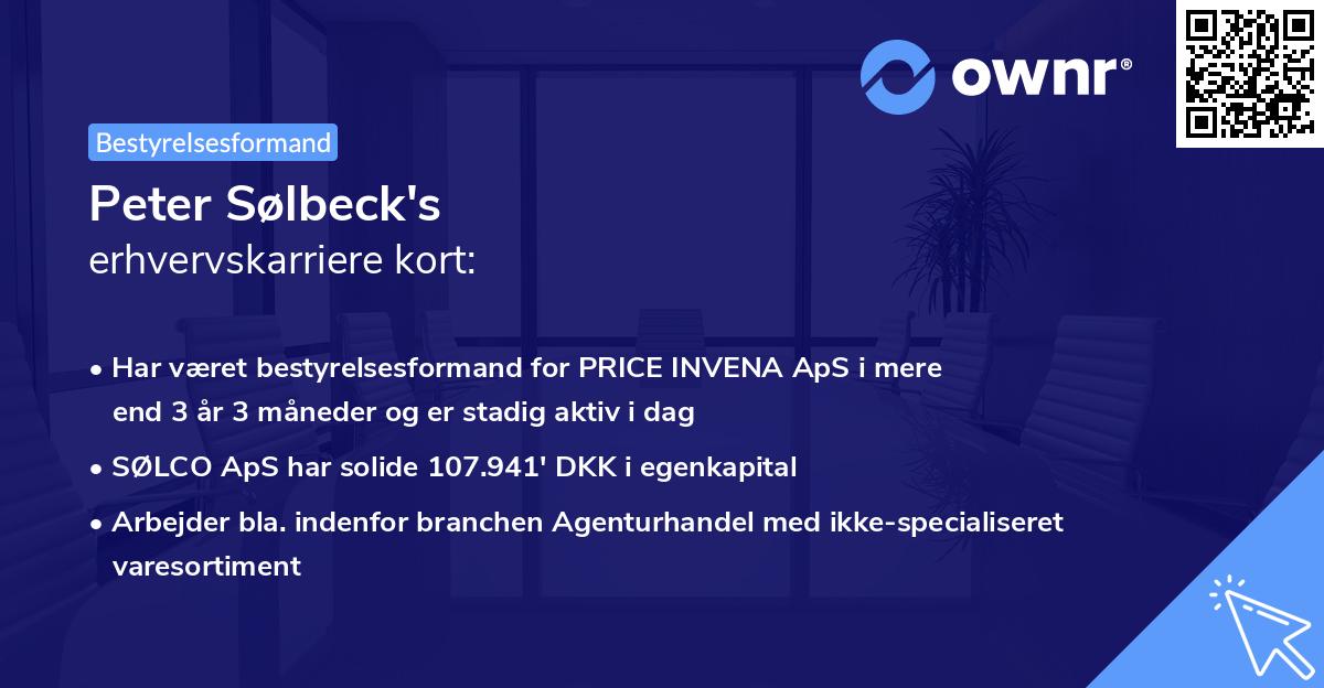 Peter Sølbeck's erhvervskarriere kort