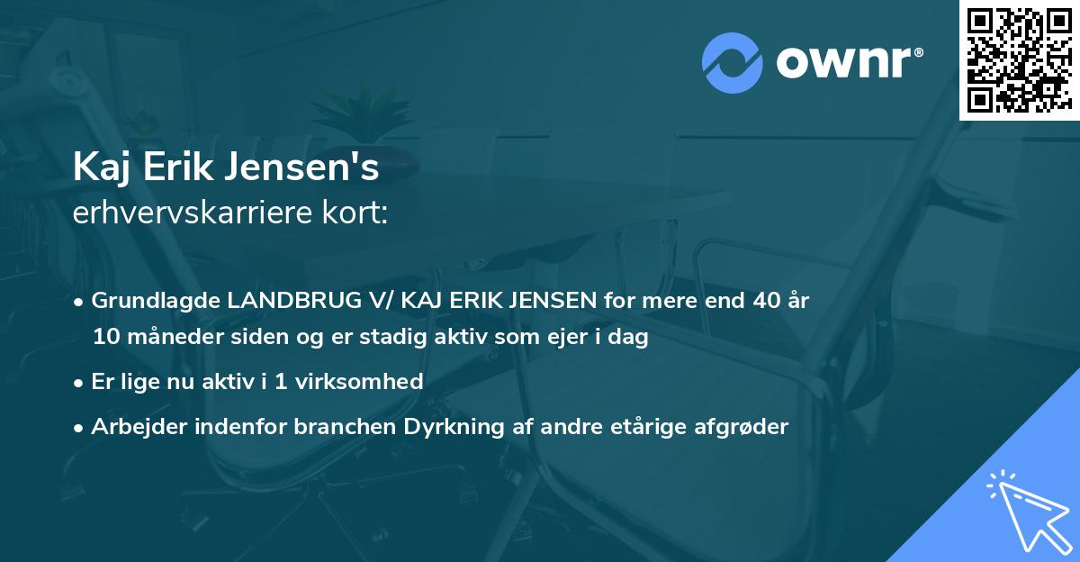 Kaj Erik Jensen's erhvervskarriere kort