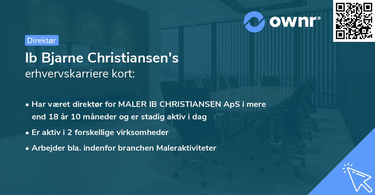 Ib Bjarne Christiansen's erhvervskarriere kort