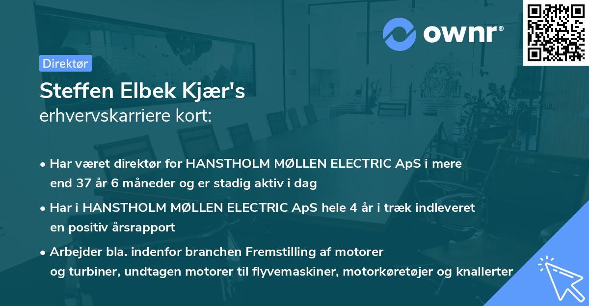 Steffen Elbek Kjær's erhvervskarriere kort