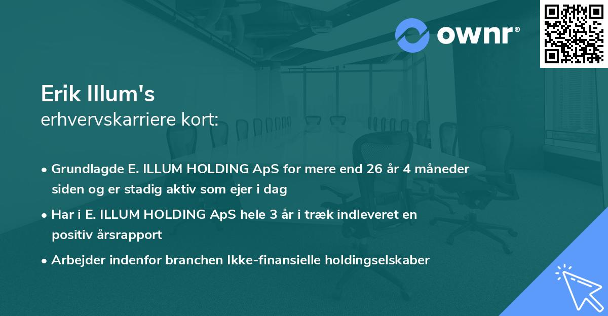 Erik Illum's erhvervskarriere kort
