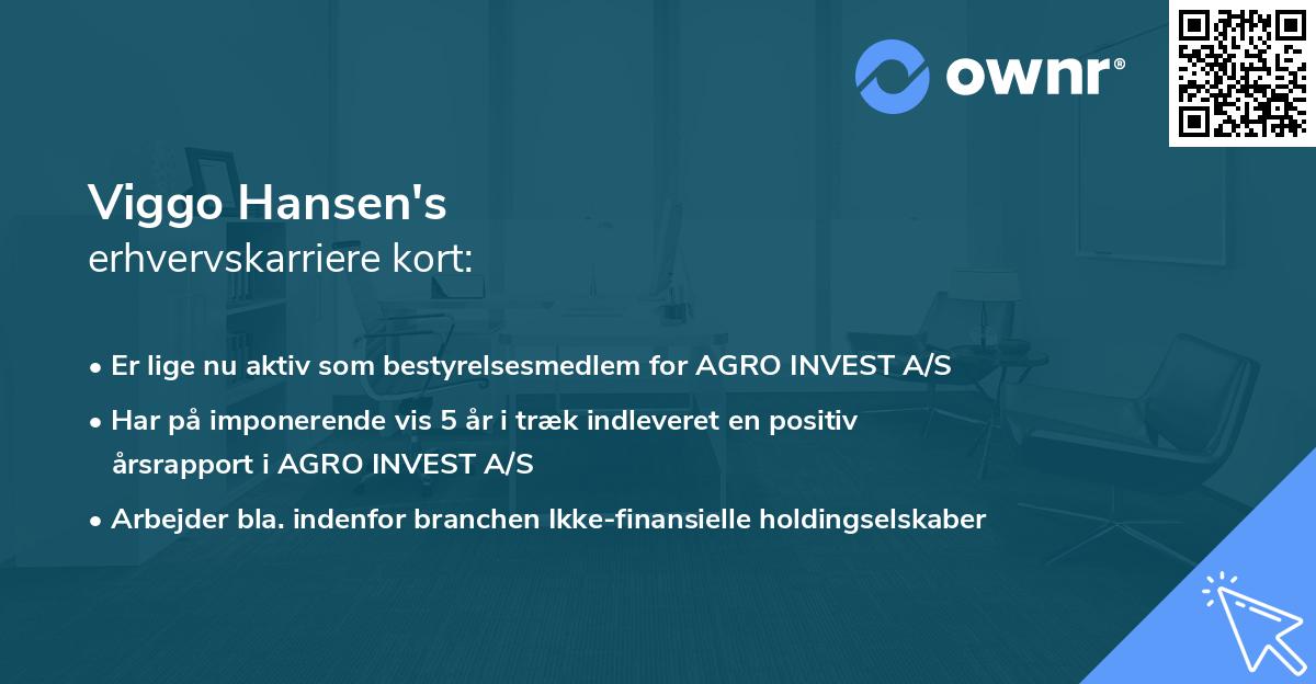 Viggo Hansen's erhvervskarriere kort