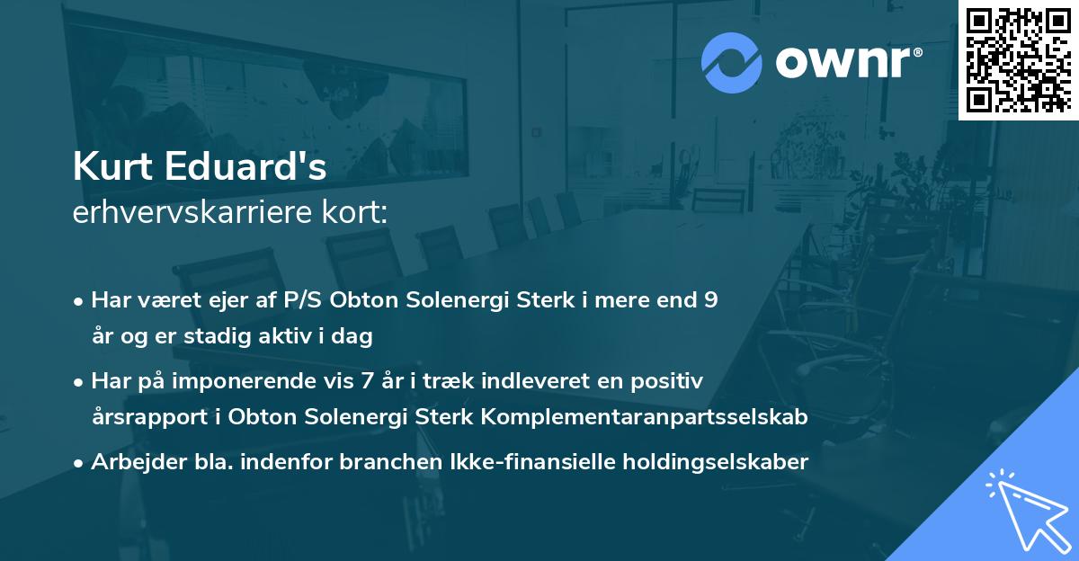 Kurt Eduard's erhvervskarriere kort