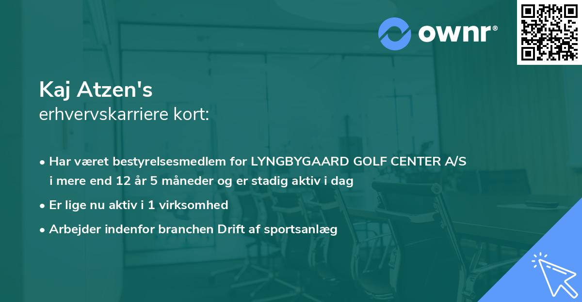 Kaj Atzen's erhvervskarriere kort