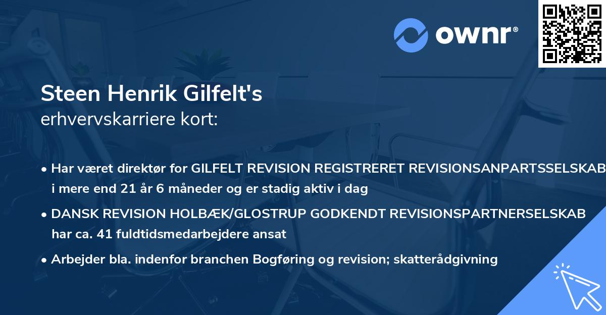 Steen Henrik Gilfelt's erhvervskarriere kort