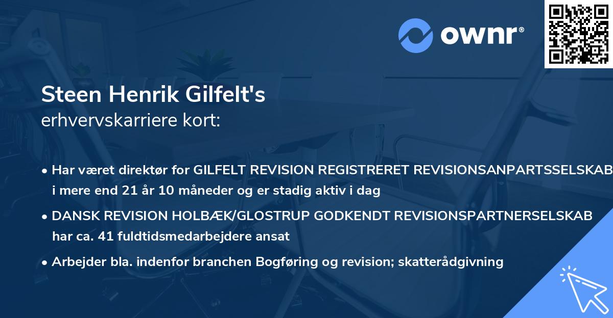 Steen Henrik Gilfelt's erhvervskarriere kort