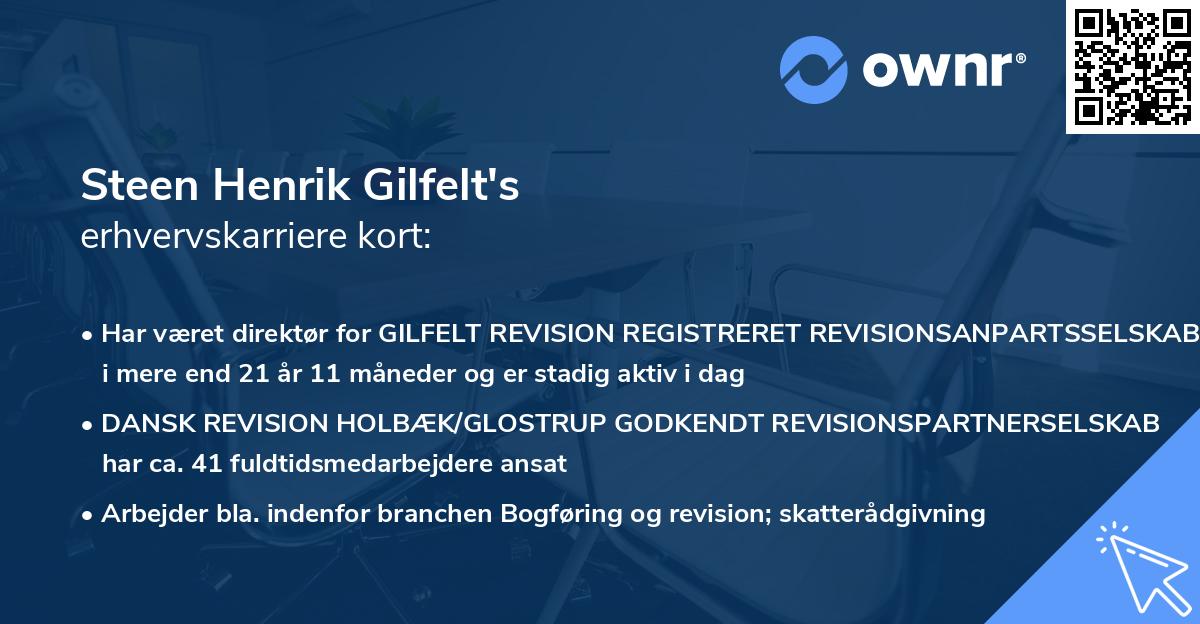 Steen Henrik Gilfelt's erhvervskarriere kort